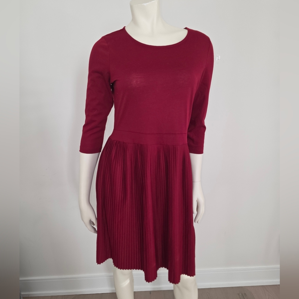 ASOS Pleated Burghundy Dress US 6